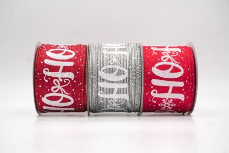 HO HO HO Snowflake Holiday Wired Ribbon - HO HO HO Snowflake Holiday Wired Ribbon